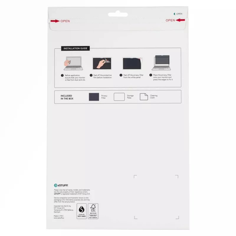 eSTUFF GLBW08192131 privatumo filtras planšetei 21,1 cm (8,3 colio) berėmis