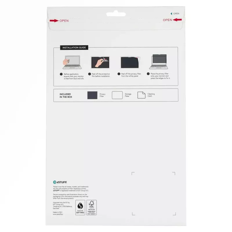 Privatumo filtras ekranui eSTUFF GLBW11244175 16:9 Anti-Glare