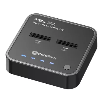 CoreParts MS-CLONER-NVME doko stotelė SSD diskams su klonavimo funkcija, USB 3.2 Gen 2 Type-C, juoda