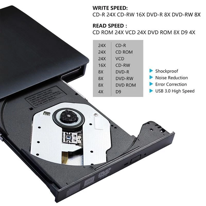 CoreParts MS-DVDRW-3.0-013 optinis įrenginys, sidabrinis