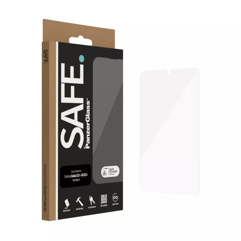 Apsauginis stiklas PanzerGlass SAFE. Samsung Galaxy S22 Plus / S23 Plus Ultra-Wide Fit