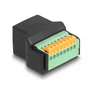 DeLOCK RJ45 lizdo į gnybtų bloką adapteris juodas/žalias 1 vnt.