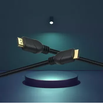 HDMI kabelis Helos 288392 — 2 m, HDMI A tipo kištukas‑kištukas, auksuoti kontaktai, ARC, 3D, juodas