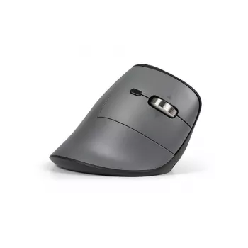 BakkerElkhuizen FastForward Pro pelė, dešinei rankai, vertikalus dizainas, optinė, RF belaidė + Bluetooth + USB Type-C, 5000 DPI, juoda, pilka