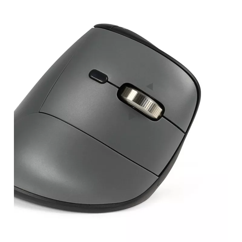 BakkerElkhuizen FastForward Pro pelė, dešinei rankai, vertikalus dizainas, optinė, RF belaidė + Bluetooth + USB Type-C, 5000 DPI, juoda, pilka