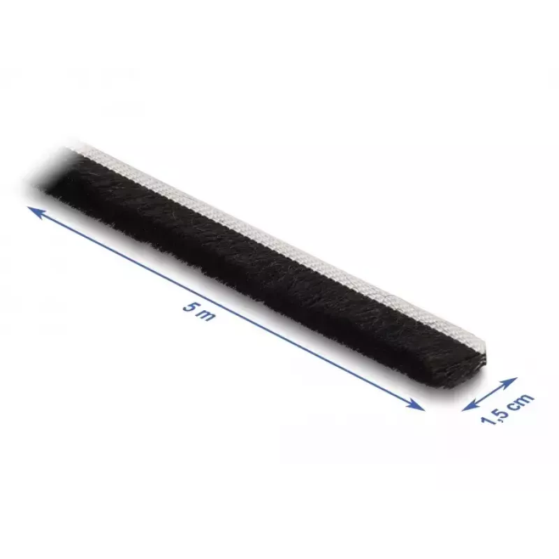 DeLOCK savaiminio lipnumo šepetinis tarpiklis 15 mm, 5 m, juodas