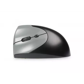 BakkerElkhuizen Handshake Mouse Left – kairiarankiams vertikali pelė, belaidė RF + Bluetooth + USB Type-C, 6400 DPI, juoda, pilka