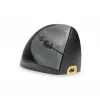 BakkerElkhuizen Handshake Mouse Right – vertikali pelė dešinei rankai, belaidė RF + Bluetooth + USB Type-C, 6400 DPI, juoda/pilka