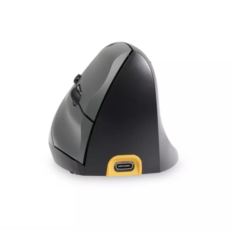 BakkerElkhuizen Handshake Mouse Right – vertikali pelė dešinei rankai, belaidė RF + Bluetooth + USB Type-C, 6400 DPI, juoda/pilka
