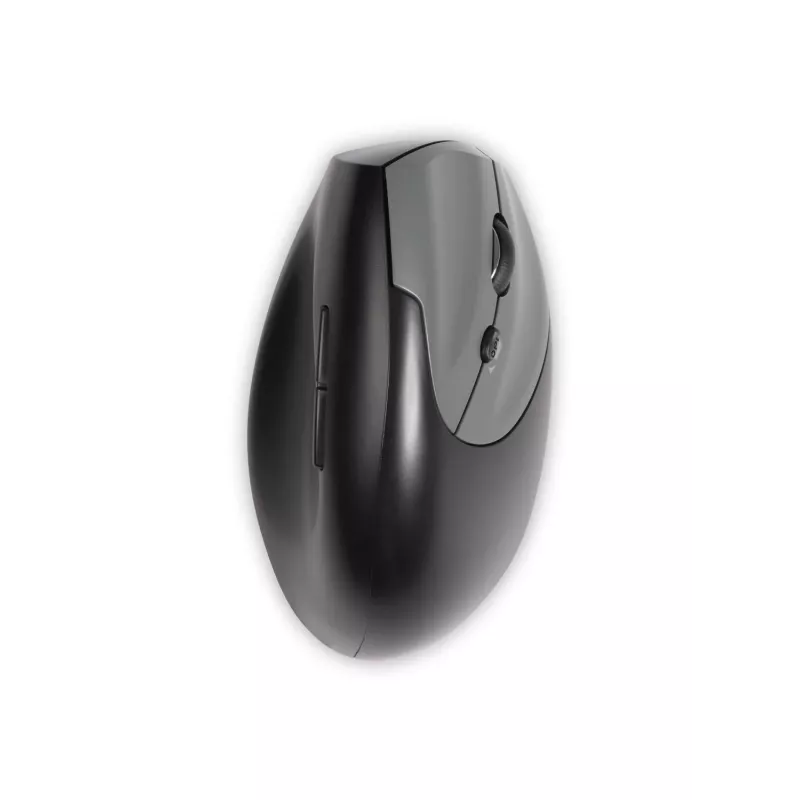 BakkerElkhuizen Handshake Mouse Right – vertikali pelė dešinei rankai, belaidė RF + Bluetooth + USB Type-C, 6400 DPI, juoda/pilka