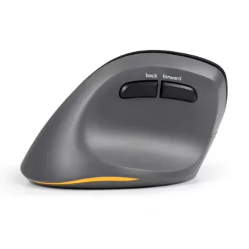 BakkerElkhuizen PRF Pro pelė kairiarankiams, vertikali, optinė, RF belaidė + Bluetooth + USB Type-C, 2400 DPI, juoda, pilka