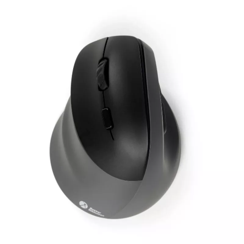 BakkerElkhuizen PRF Pro pelė kairiarankiams, vertikali, optinė, RF belaidė + Bluetooth + USB Type-C, 2400 DPI, juoda, pilka