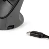 BakkerElkhuizen PRF Pro pelė kairiarankiams, vertikali, optinė, RF belaidė + Bluetooth + USB Type-C, 2400 DPI, juoda, pilka