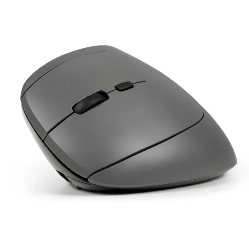 BakkerElkhuizen MidWay pelė kairiarankiams, vertikali, optinė, RF Bluetooth + USB Type-C, 2400 DPI, pilka, juoda
