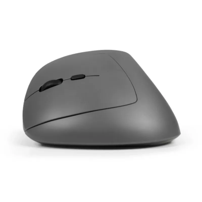 BakkerElkhuizen MidWay pelė kairiarankiams, vertikali, optinė, RF Bluetooth + USB Type-C, 2400 DPI, pilka, juoda