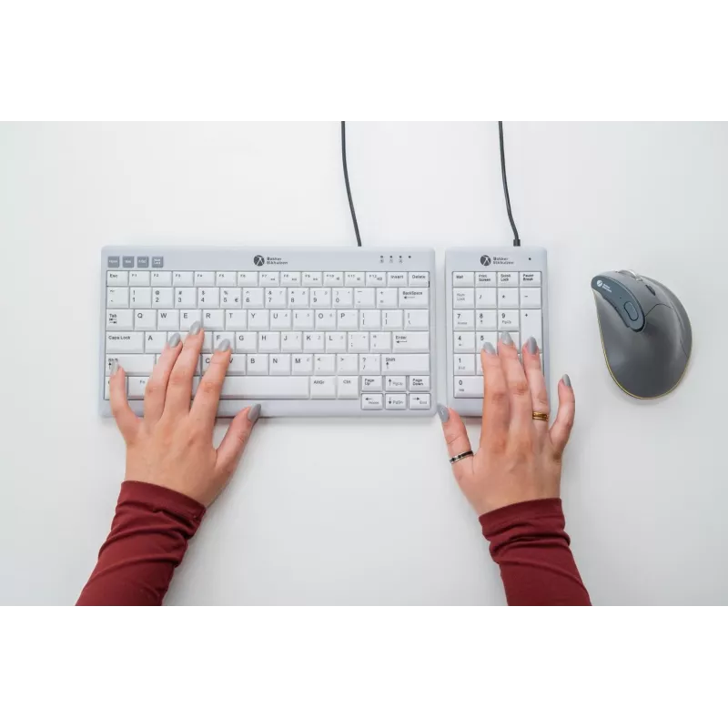 BakkerElkhuizen UltraBoard 955 V2 Numeric skaičių klaviatūra, USB, 22 klavišai, nešiojamam / stacionariam kompiuteriui, 1,5 m laidas, tamsiai pilka, šviesiai pilka