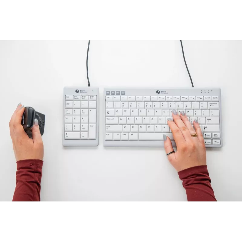 BakkerElkhuizen UltraBoard 955 V2 Numeric skaičių klaviatūra, USB, 22 klavišai, nešiojamam / stacionariam kompiuteriui, 1,5 m laidas, tamsiai pilka, šviesiai pilka