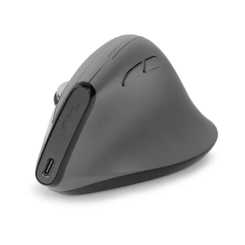 BakkerElkhuizen Grip Pro pelė, dešinei rankai, vertikali, optinė, RF belaidė, 2400 DPI, pilka, juoda, geltona