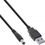 InLine USB DC maitinimo laidas, USB A kištukas – DC 5,5x2,1 mm lizdas, juodas, 1 m