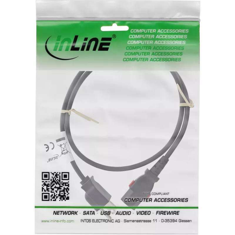 InLine 16952U maitinimo laidas Juodas 2 m IEC C13 NEMA 5-15P