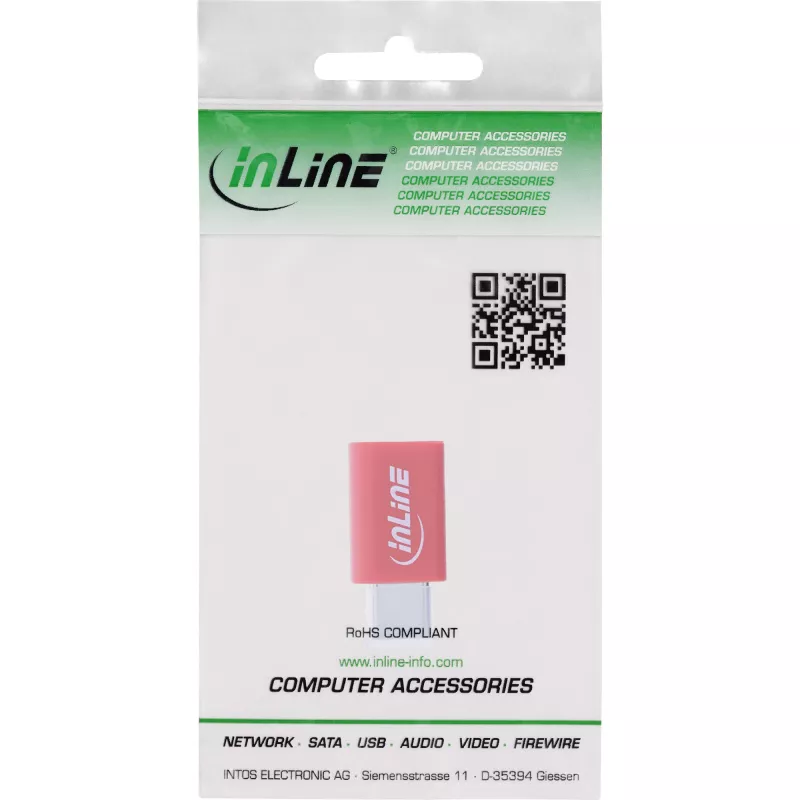 InLine 31650 USB duomenų blokatorius su USB-C kištuku ir USB-C lizdu, iki 240 W PD