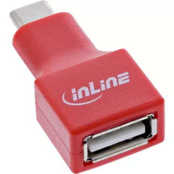 InLine 31651 USB-C (kištukas) į USB-A (lizdas) lyties keitiklis, USB 2.0, raudonas