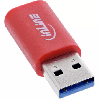 InLine 31652 USB-A USB-C lyties keitiklis raudonas