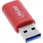 InLine 31652 USB-A USB-C lyties keitiklis raudonas