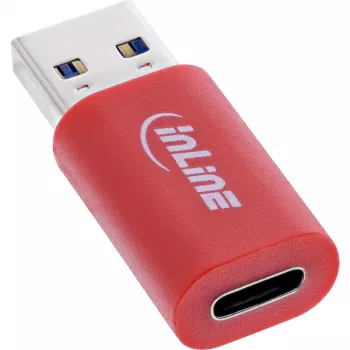 InLine 31652 USB-A USB-C lyties keitiklis raudonas