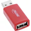 InLine 31653 USB duomenų blokatorius su USB-A kištuku ir USB-A lizdu, 5 V 1,5 A