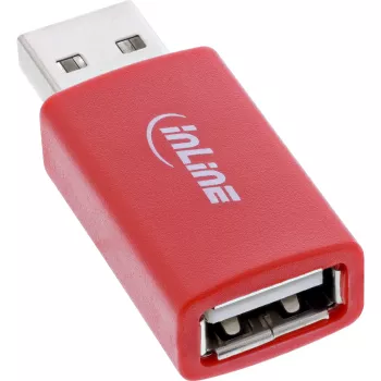 Adapteris Gender Changer InLine 31653 USB-A į USB-A, USB 2.0, raudonas