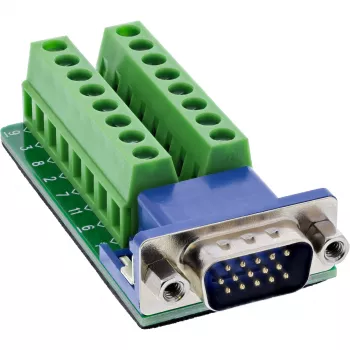 InLine 92503B VGA (HD15) gnybtų blokas, mėlynas, žalias
