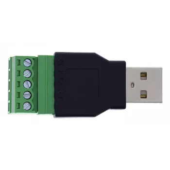 InLine 92504A laidas jungtis USB-A / gnybtų blokas, 5 kontaktų, juoda, žalia