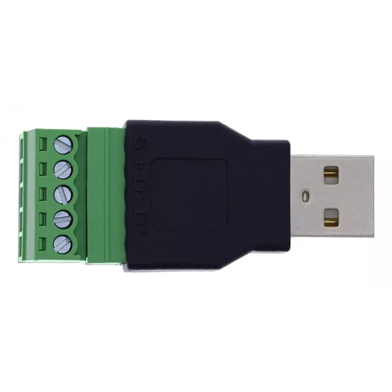 InLine 92504A laidas jungtis USB-A / gnybtų blokas, 5 kontaktų, juoda, žalia