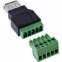 InLine 92504B laidas jungtis USB-A / gnybtų blokas, 5 kontaktų, juoda, žalia