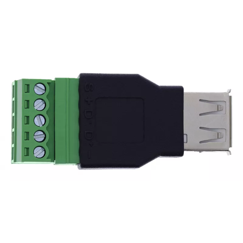 InLine 92504B laidas jungtis USB-A / gnybtų blokas, 5 kontaktų, juoda, žalia
