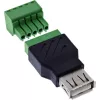 InLine 92504B laidas jungtis USB-A / gnybtų blokas, 5 kontaktų, juoda, žalia