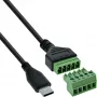 InLine 92504E laidas USB-C / gnybtų blokas, 5 kontaktų, juodas, žalias