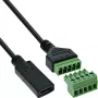 InLine 92504F USB-C / gnybtų bloko adapteris, 5 kontaktų, juodas, žalias