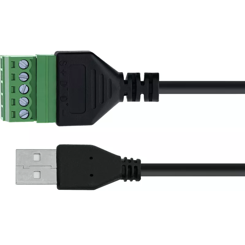 InLine 92504G laidas USB-A / gnybtų blokas, 5 kontaktų, juoda, žalia