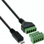 InLine 92504C laidas jungtis Micro USB / gnybtų blokas, 5 kontaktų, juoda, žalia