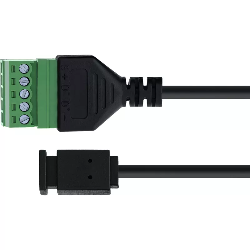 InLine 92504D laidas jungtuvas Micro USB / gnybtų blokas, 5 kontaktai, juoda, žalia
