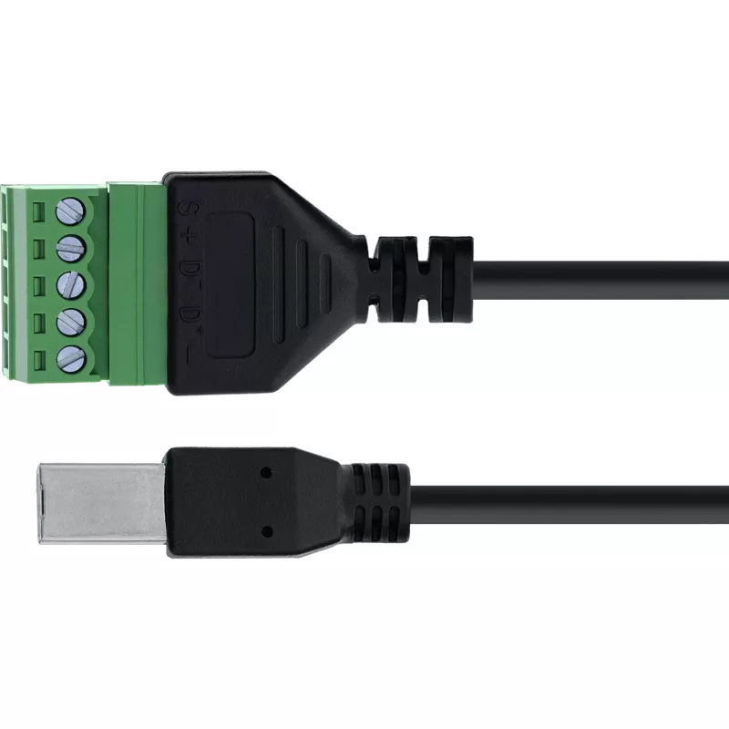 InLine 92504I laidas USB-B / gnybtų blokas, 5 kontaktų, juodas, žalias