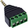 InLine 92504J laidas jungtis 3.5 mm 4 kontaktų TRRS / gnybtų blokas 4 kontaktai Juoda, Žalia