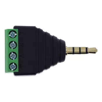 InLine 92504J laidas jungtis 3.5 mm 4 kontaktų TRRS / gnybtų blokas 4 kontaktai Juoda, Žalia