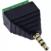 InLine 92504J laidas jungtis 3.5 mm 4 kontaktų TRRS / gnybtų blokas 4 kontaktai Juoda, Žalia