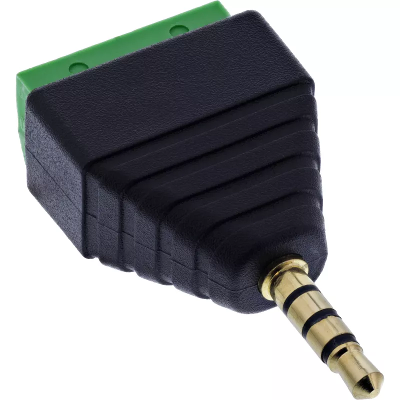 InLine 92504J laidas jungtis 3.5 mm 4 kontaktų TRRS / gnybtų blokas 4 kontaktai Juoda, Žalia