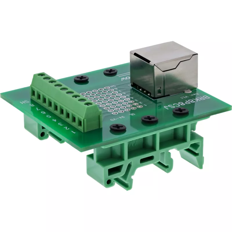 InLine 92505B RJ45 lizdas su gnybtų bloku, tiesus, DIN bėgiui