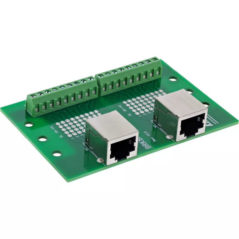 InLine 92505C dvigubas RJ45 lizdų gnybtų blokas, tiesus, DIN bėgiui