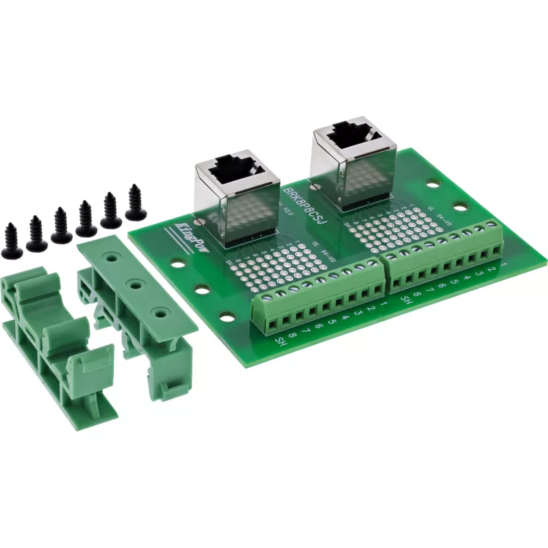 InLine 92505D laidų jungtis 2x RJ45 8P8C / 2x gnybtų blokas 9 gnybtai Žalia